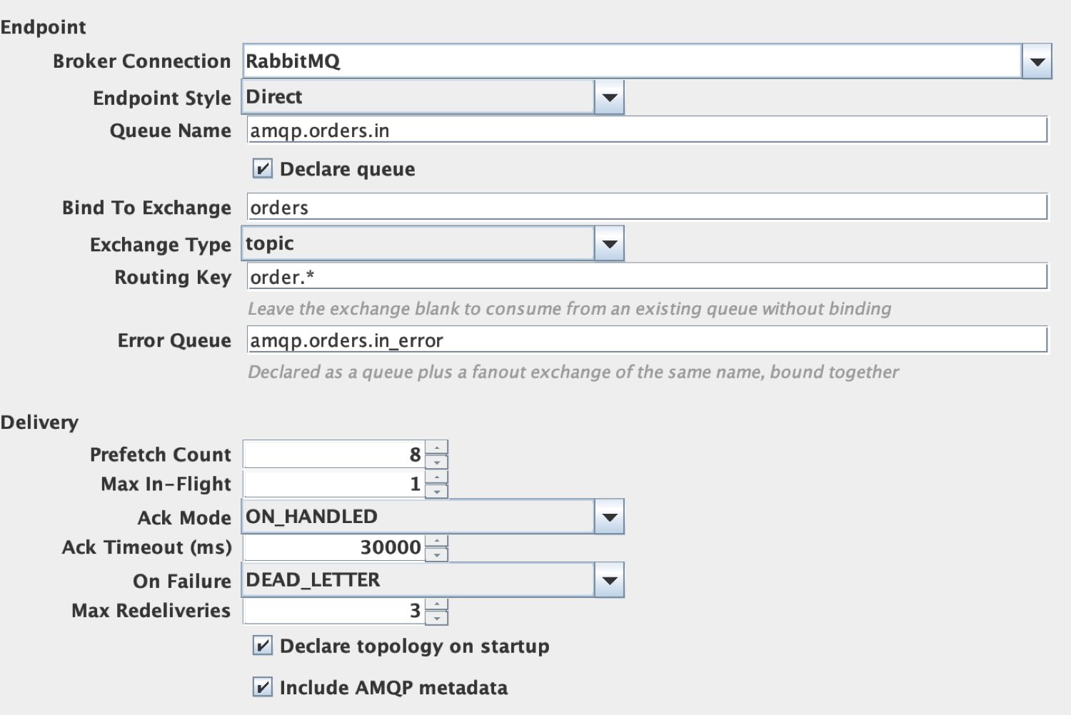 AMQP Event Stream source configured in the Ignition Designer